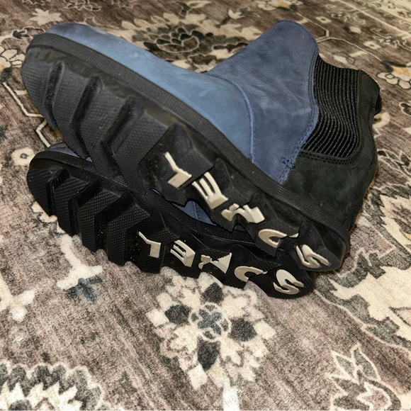 Sorel Lea Blue/Black Leather Wedge Booties 7 - Picture 7 of 8